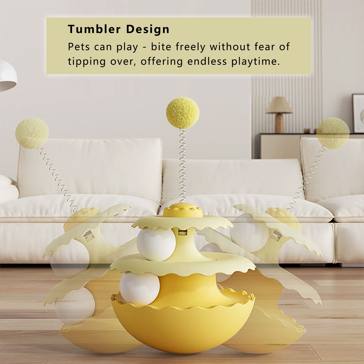 Interactive Cat Wobble Toy for Indoor Cats and Kittens Anxiety Relief & Solo Play