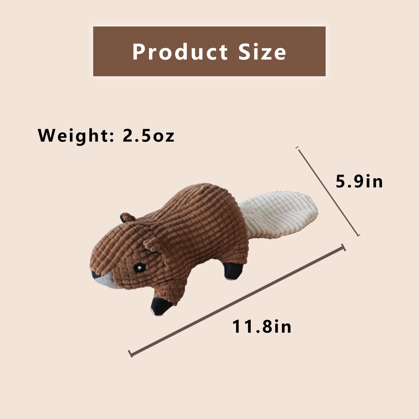 Interactive Dog Plush Squirrel Toys, Squeaky Pet Chew Toys for Small Medium Large Dogs & Puppies