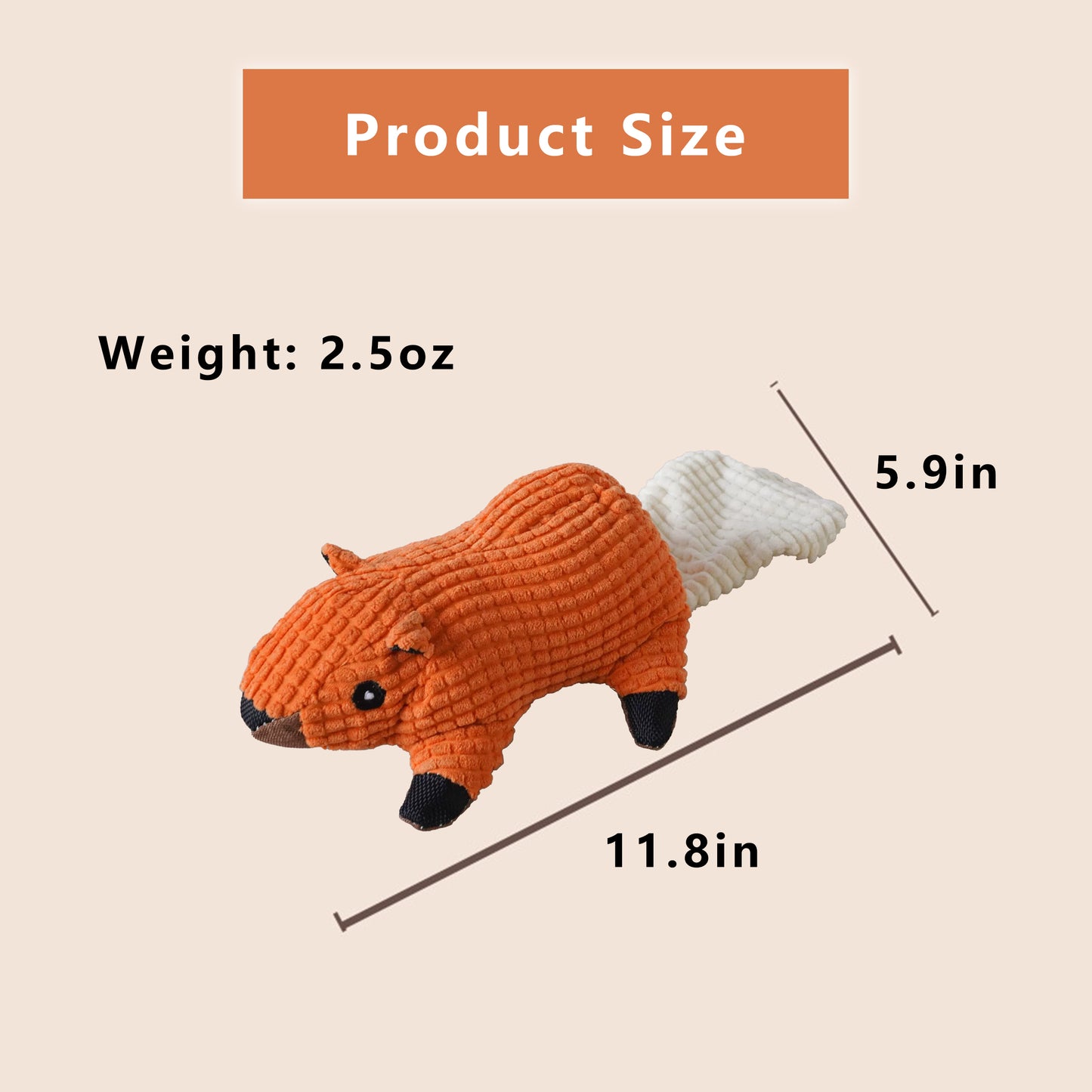 Interactive Dog Plush Squirrel Toys, Squeaky Pet Chew Toys for Small Medium Large Dogs & Puppies