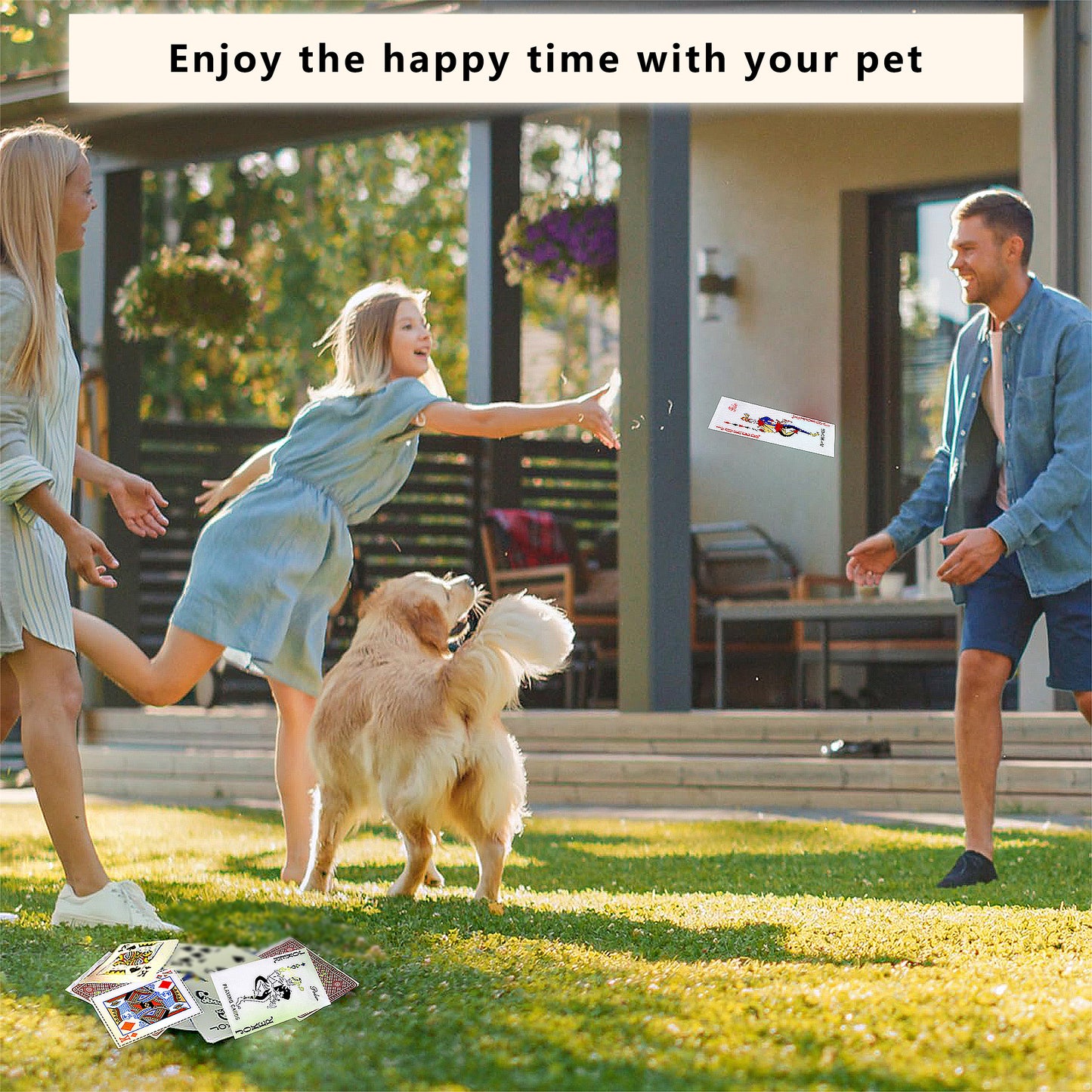 Interactive Dog Squeaky Chew Toys for Boredom, Poker Cards Design, Fun Pet Toys