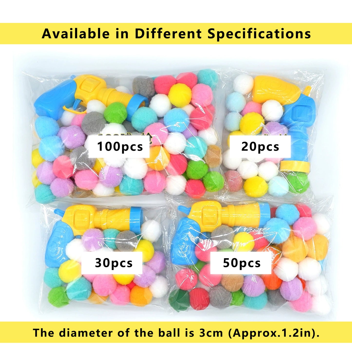Interactive Cat Silent Fuzzy Ball Fetch Toy with 1 Gun Launcher for Bored Indoor Adult Cats and Kitties