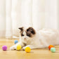 12PCs Interactive Cat Silent Fuzzy Ball Fetch Toy for Bored Indoor Adult Cats and Kitties