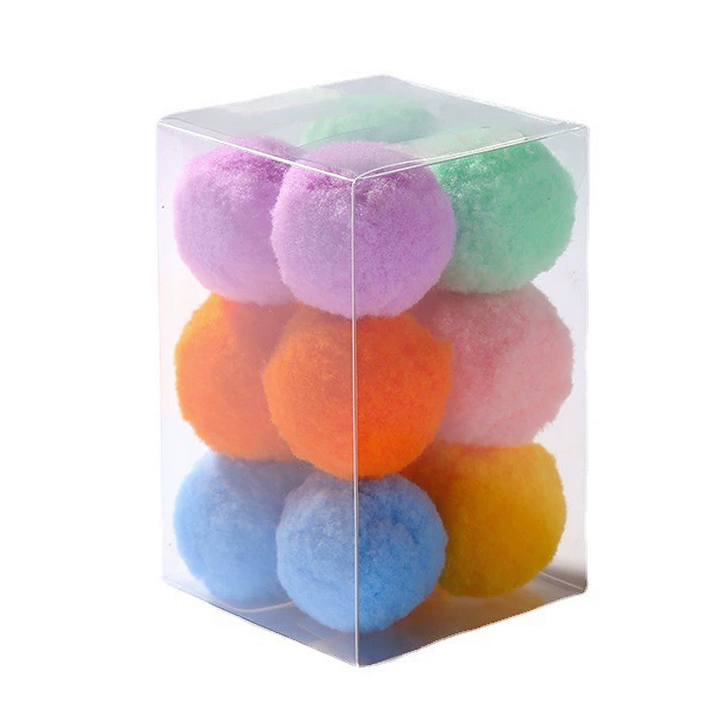 12PCs Interactive Cat Silent Fuzzy Ball Fetch Toy for Bored Indoor Adult Cats and Kitties
