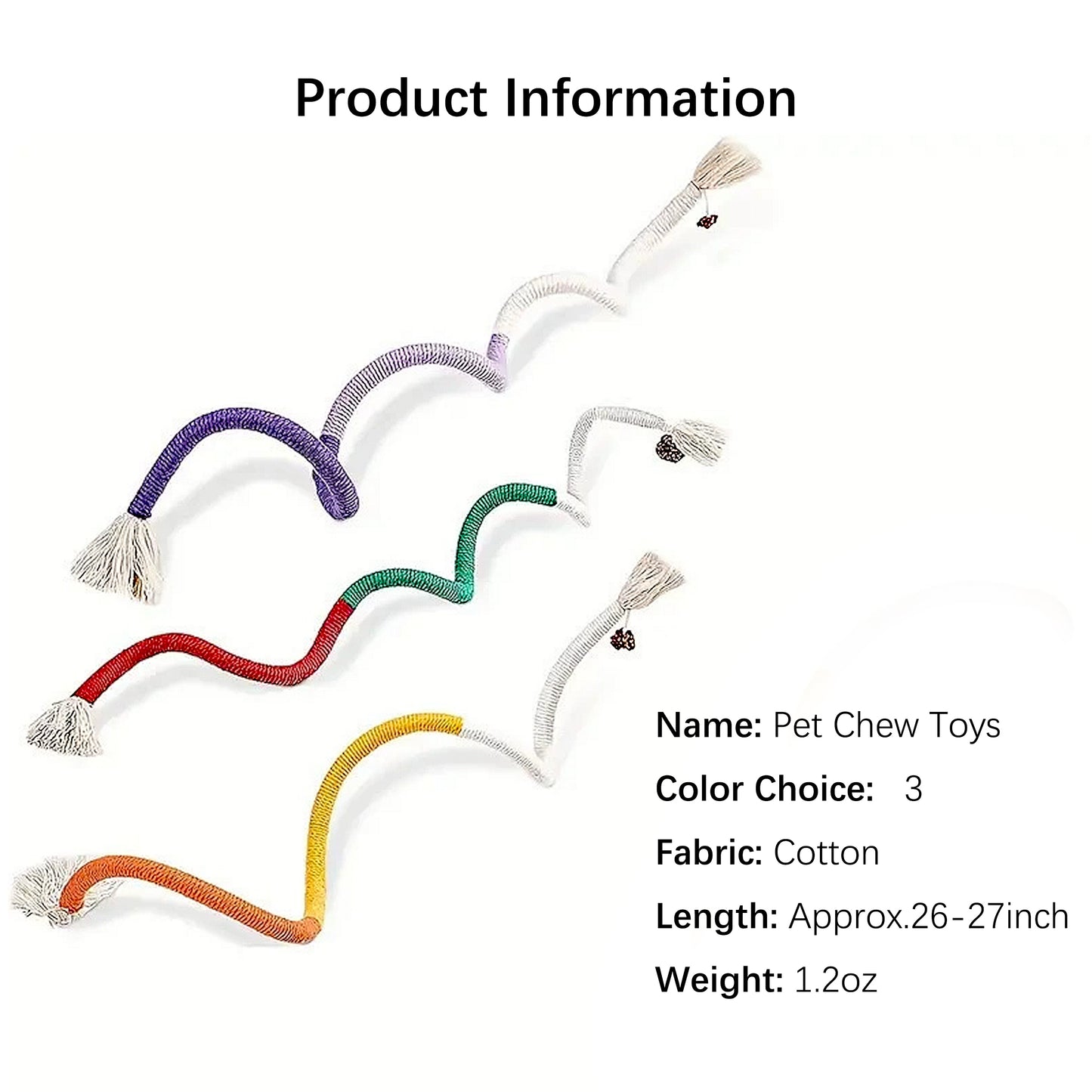 Cat Chew Cotton Rope, Interactive Cat Chew Toy for Teeth Cleaning, Silent Cat String Dental Toys