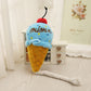 Interactive Dog Plush Squeaky Toys for Pet Training Puppy Teething Chewing, Ice Cream Shape