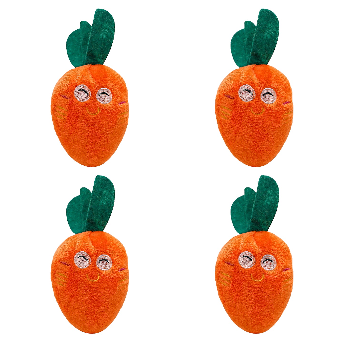Interactive Dog Plush Squeaky Chew Toys for Pet Training, Puppy Teeth Cleaning, Carrot Shape