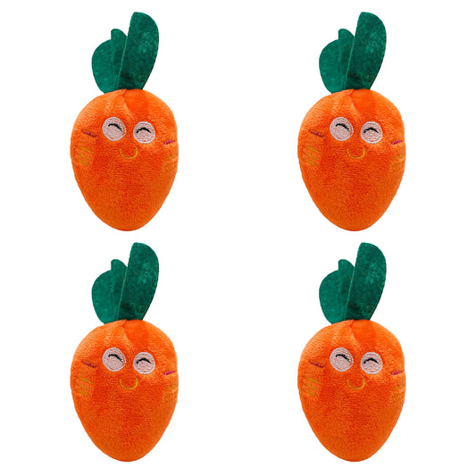 Interactive Dog Plush Squeaky Chew Toys for Pet Training, Puppy Teeth Cleaning, Carrot Shape