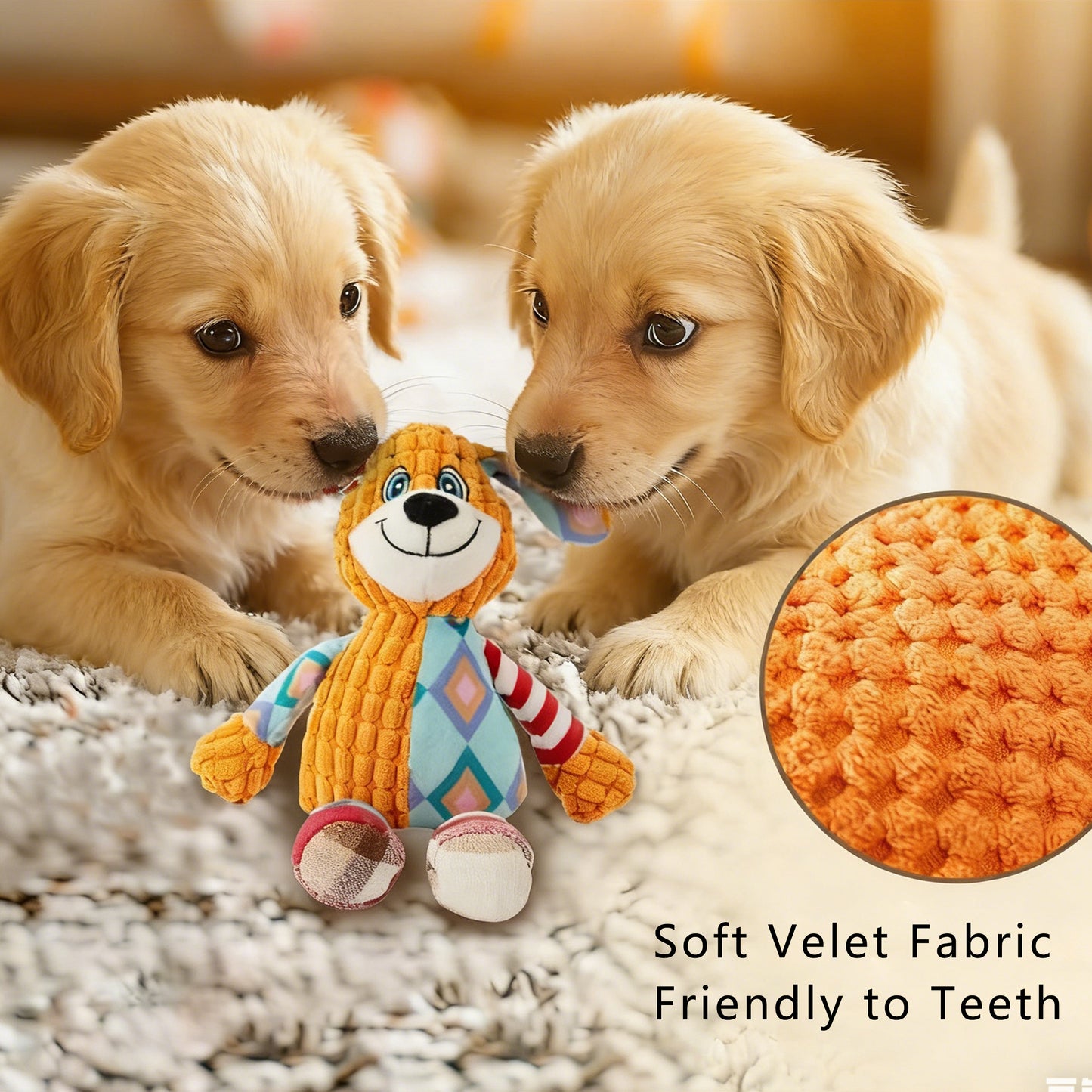 Interactive Dog Squeaky Chew Toys Plush Crinkle Dog Toys Treat Boredom Pet Training Teeth Cleaning