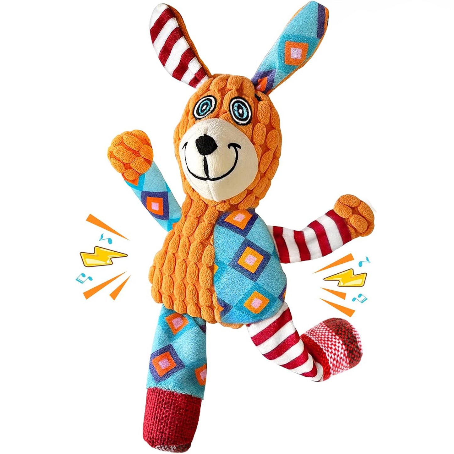 Interactive Dog Squeaky Chew Toys Plush Crinkle Dog Toys Treat Boredom Pet Training Teeth Cleaning