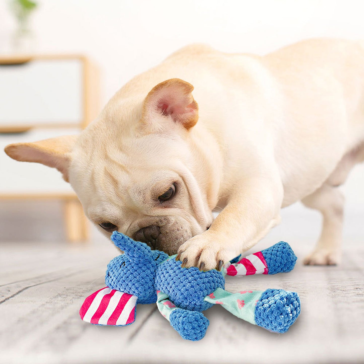 Interactive Dog Squeaky Chew Toys Plush Crinkle Dog Toys Treat Boredom Pet Training Teeth Cleaning