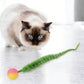 Interactive Bouncy Ball with Tail for Cat Fuzzy Worm Fetch Toy for Bored Indoor Adult Cats and Kitties