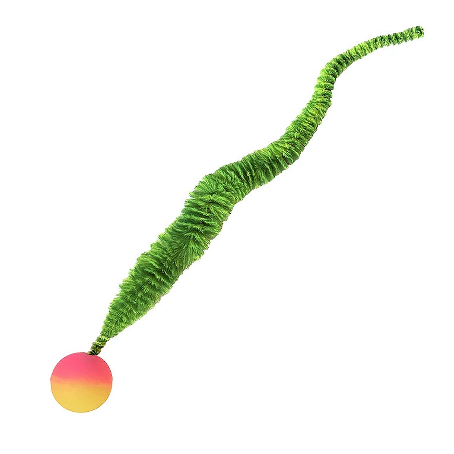 Interactive Bouncy Ball with Tail for Cat Fuzzy Worm Fetch Toy for Bored Indoor Adult Cats and Kitties