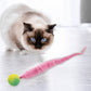 Interactive Bouncy Ball with Tail for Cat Fuzzy Worm Fetch Toy for Bored Indoor Adult Cats and Kitties