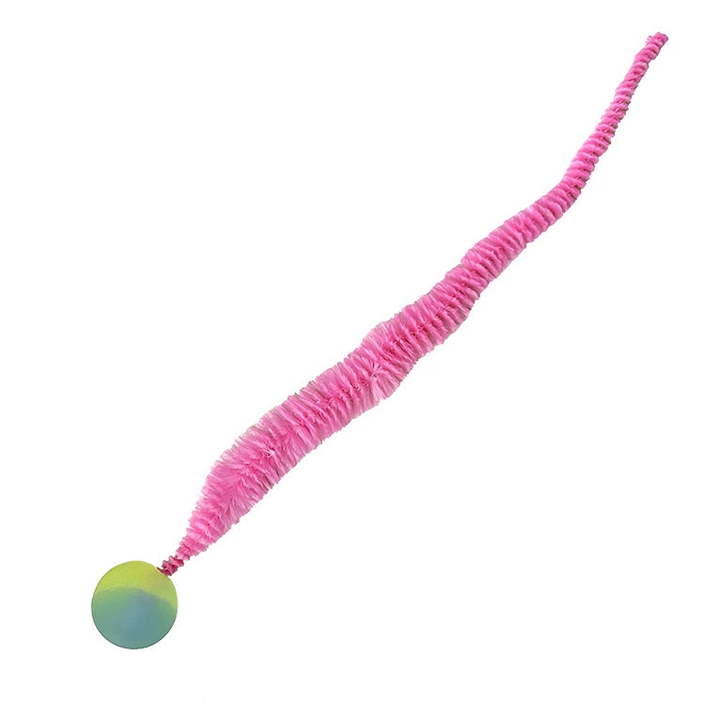 Interactive Bouncy Ball with Tail for Cat Fuzzy Worm Fetch Toy for Bored Indoor Adult Cats and Kitties
