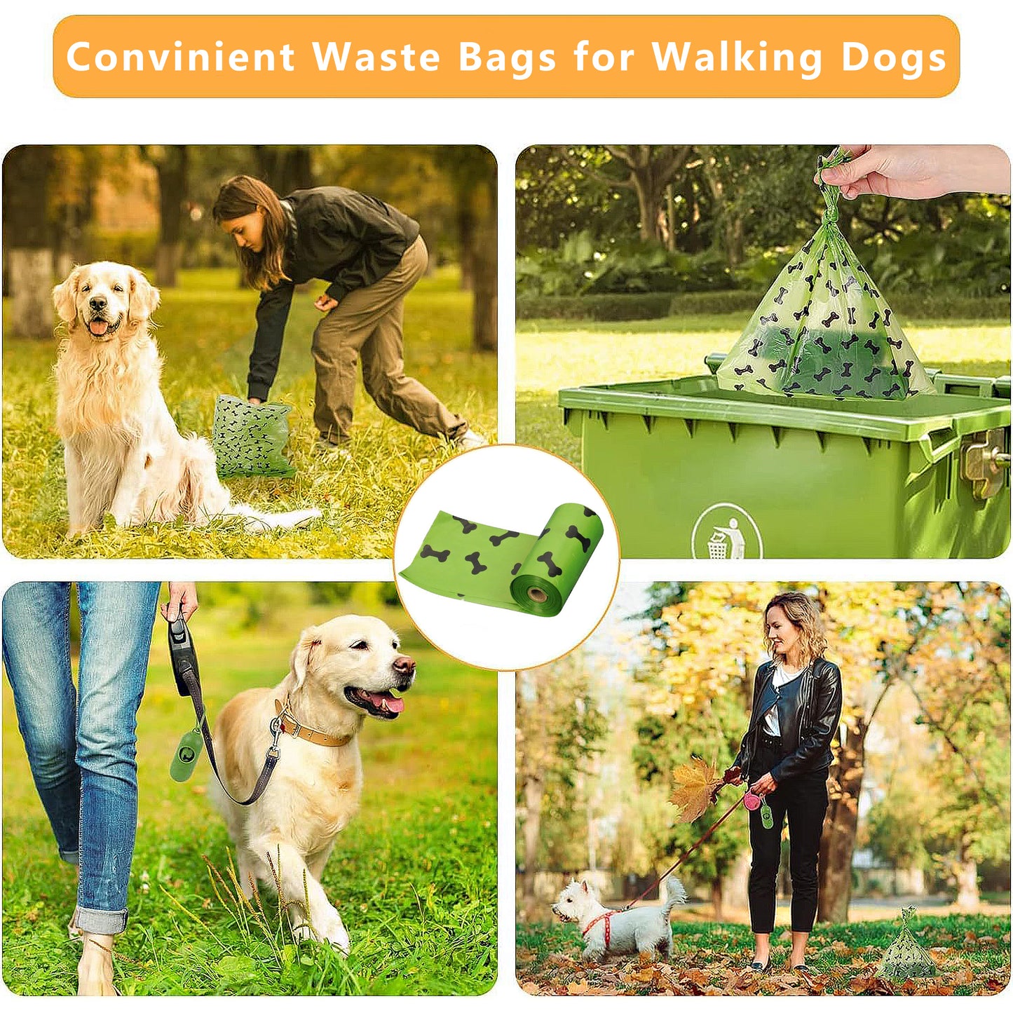 Biodegradable Dog Waste Bags 270 Bags in 18 Rolls Leakproof Easy Tear Pet Cleanup Bags