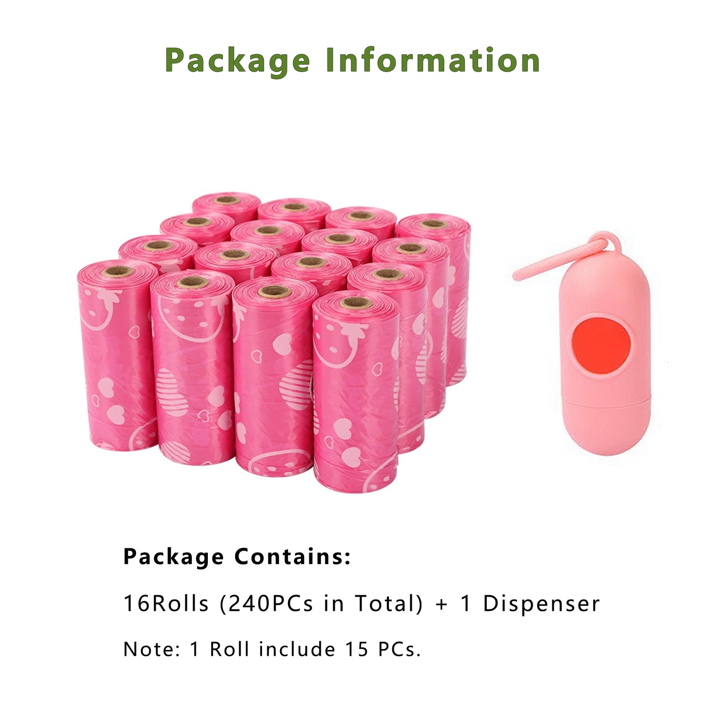 Biodegradable Dog Waste Bags 240 Bags in 16 Rolls with Dispenser Leakproof Pet Cleanup Bags