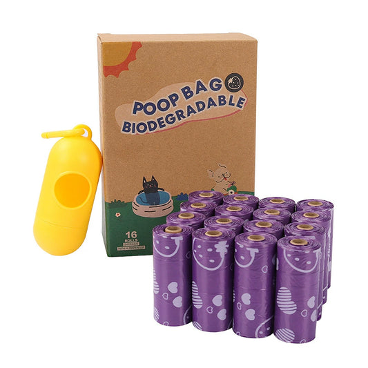 Biodegradable Dog Waste Bags 240 Bags in 16 Rolls with Dispenser Leakproof Easy Tear Cleanup Bags