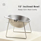 Elevated Stainless Steel Cat Bowl with 15 Degree Tilt and Stable Stand