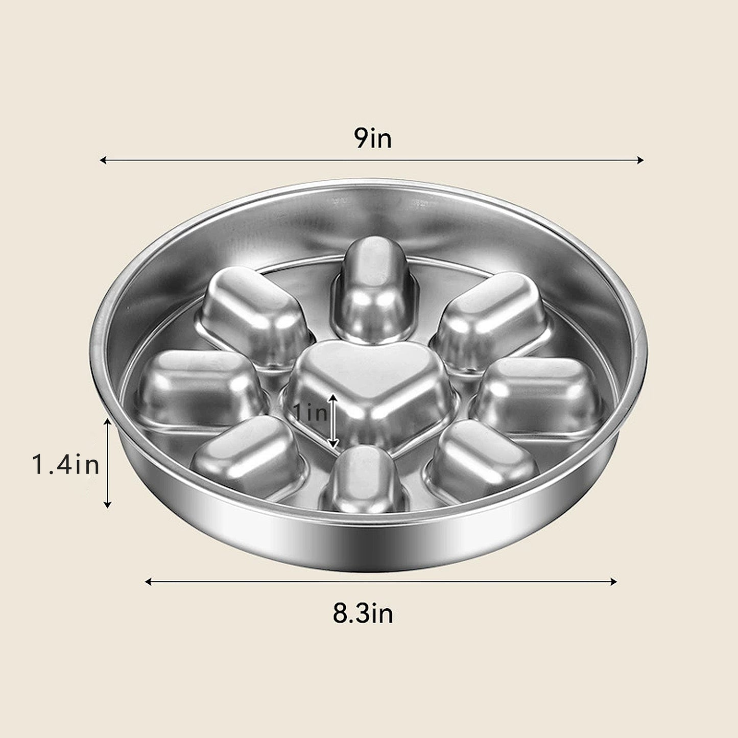 Stainless Steel Slow Feeder Dog Bowl with Anti-Gulp Design, Wide Rim, Easy Clean