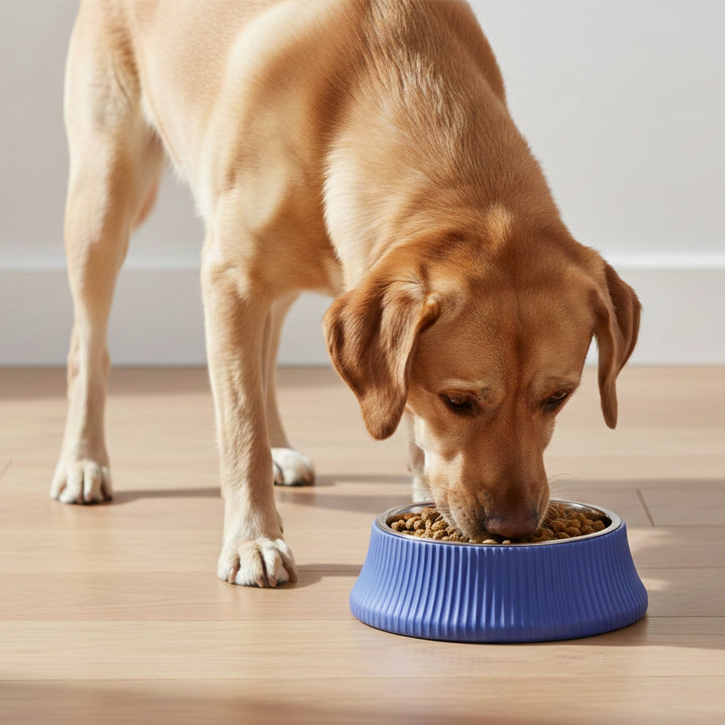Stainless Steel Dog Bowl with Non-Slip Base, Square Feeding Bowl for Food and Water