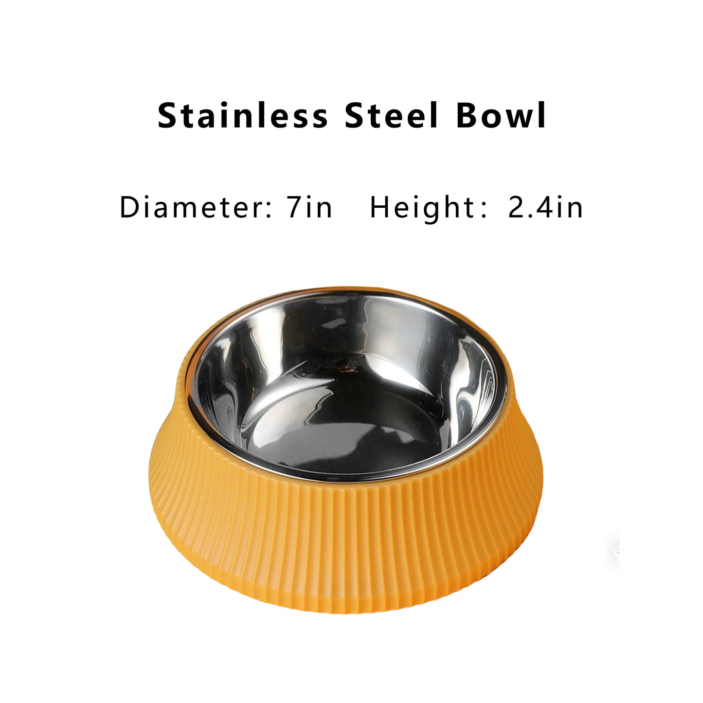 Stainless Steel Dog Bowl with Non-Slip Base, Square Feeding Bowl for Food and Water