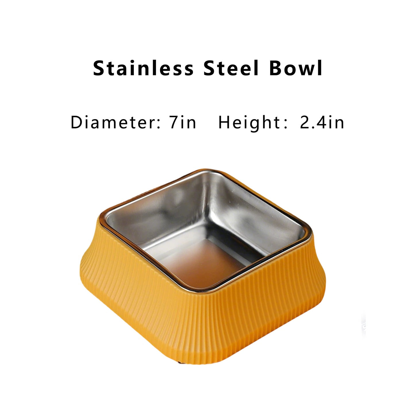 Stainless Steel Dog Bowl with Non-Slip Base and Removable Inner Bowl