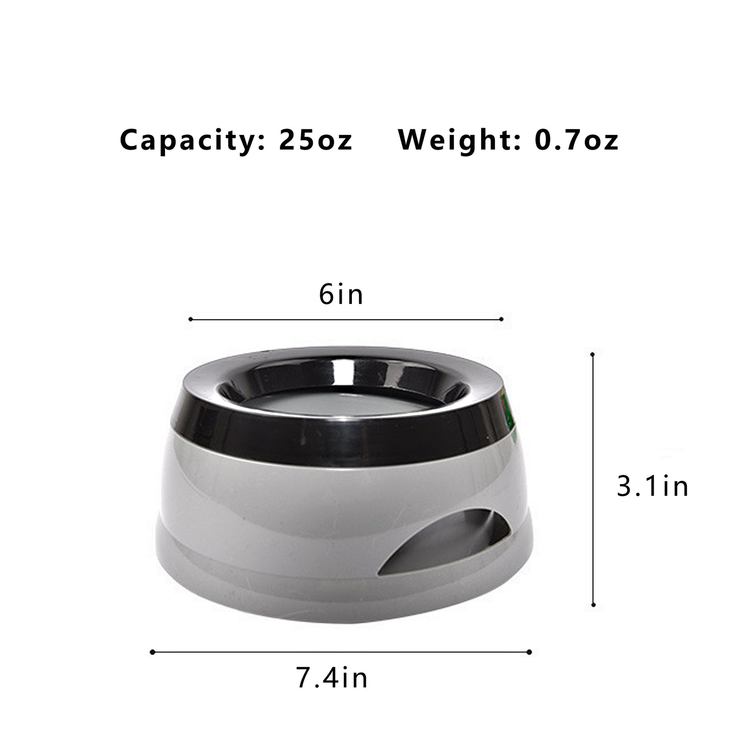 Non Spill Dog Water Bowl with Floating Disk 25 oz Car Travel Pet Water Bowl