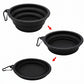 Collapsible Travel Dog Water Bowl with Carabiner Clip Non-Slip Base