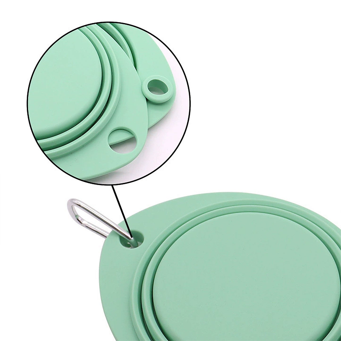 Collapsible Silicone Double Pet Bowl with Clip, Lightweight Travel Food and Water Feeder