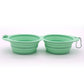 Collapsible Silicone Double Pet Bowl with Clip, Lightweight Travel Food and Water Feeder