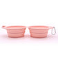 Collapsible Silicone Double Pet Bowl with Clip, Lightweight Travel Food and Water Feeder