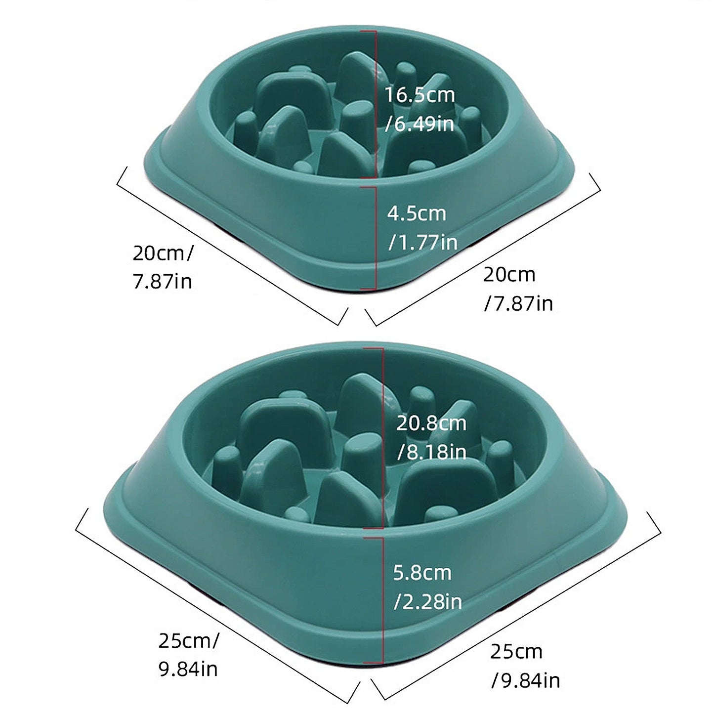 Slow Feeder Dog Bowl with Non-Slip Base Helps Reduce Fast Eating