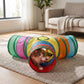 3 Way Cat Tunnel Toy with Crinkle Fabric Peek Hole and Hanging Ball Collapsible Cat Play Tunnel