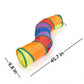 S Shaped Cat Tunnel Toy with Peek Hole and Hanging Ball Collapsible Indoor Cat Play Tunnel