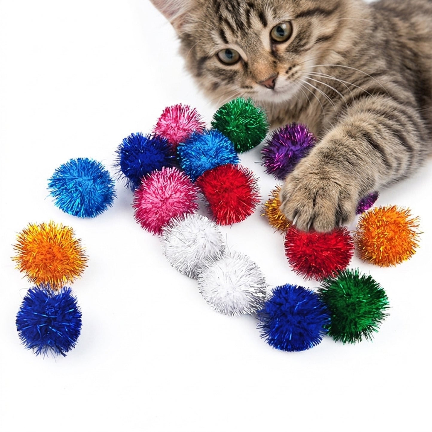 Crinkle Cat Toy Balls Interactive Foil Cat Toys Lightweight Cat Play Balls for Indoor Cats
