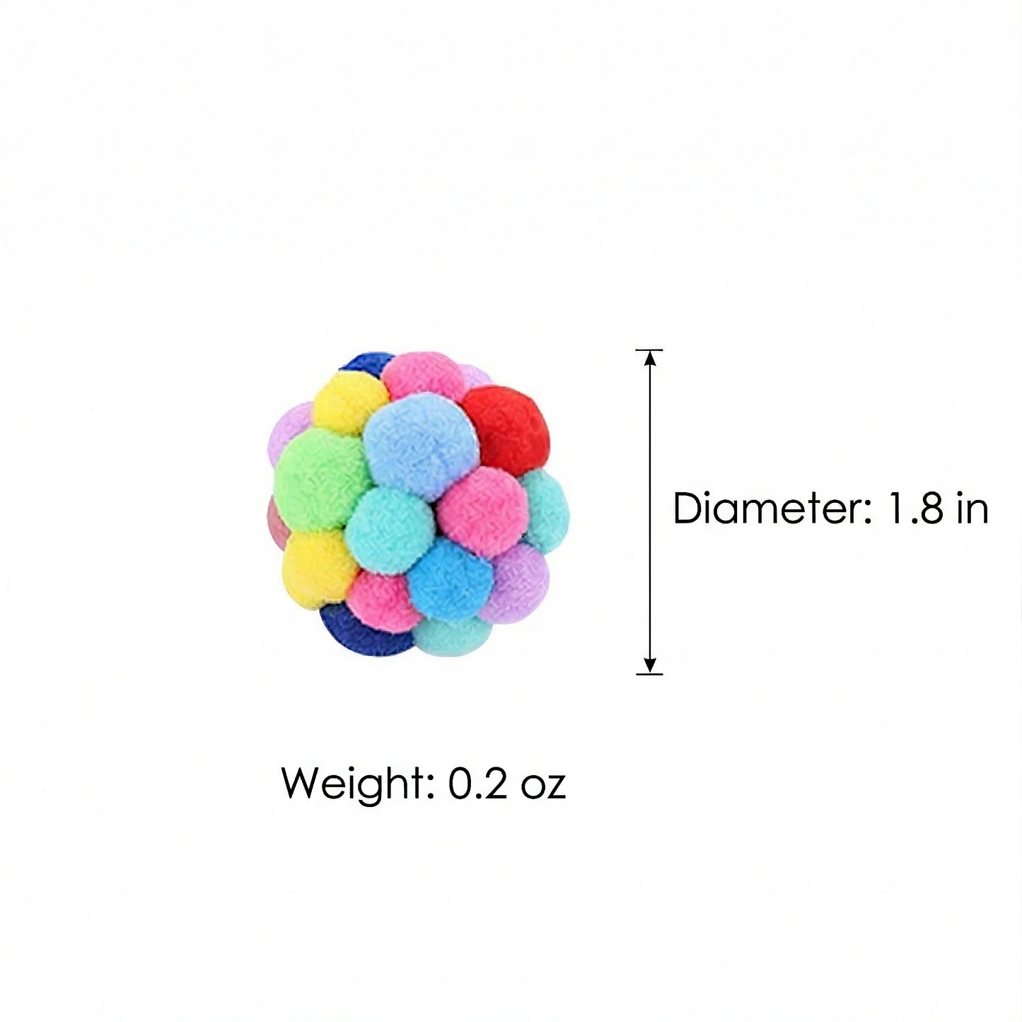Colorful Plush Cat Toy Balls with Bell Soft Interactive Cat Balls for Indoor Cats 6 Pack