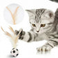 Interactive Feather Cat Toy Balls with Natural Feathers Bouncy Cat Toys for Indoor Cats 3 Pack