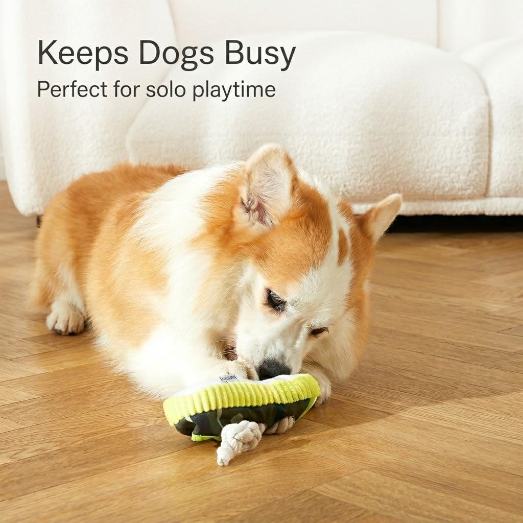 3 Pack Dog Rope Chew Toys with Squeaker Slipper Shape Durable Teeth Cleaning Tug Toys