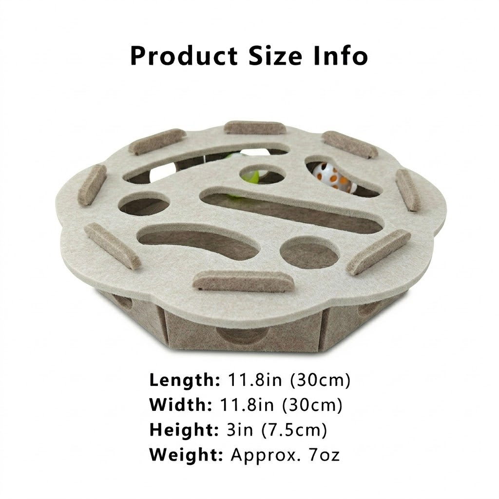 Interactive Cat Puzzle Toy Felt Treat Maze Enrichment Toy for Indoor Cats