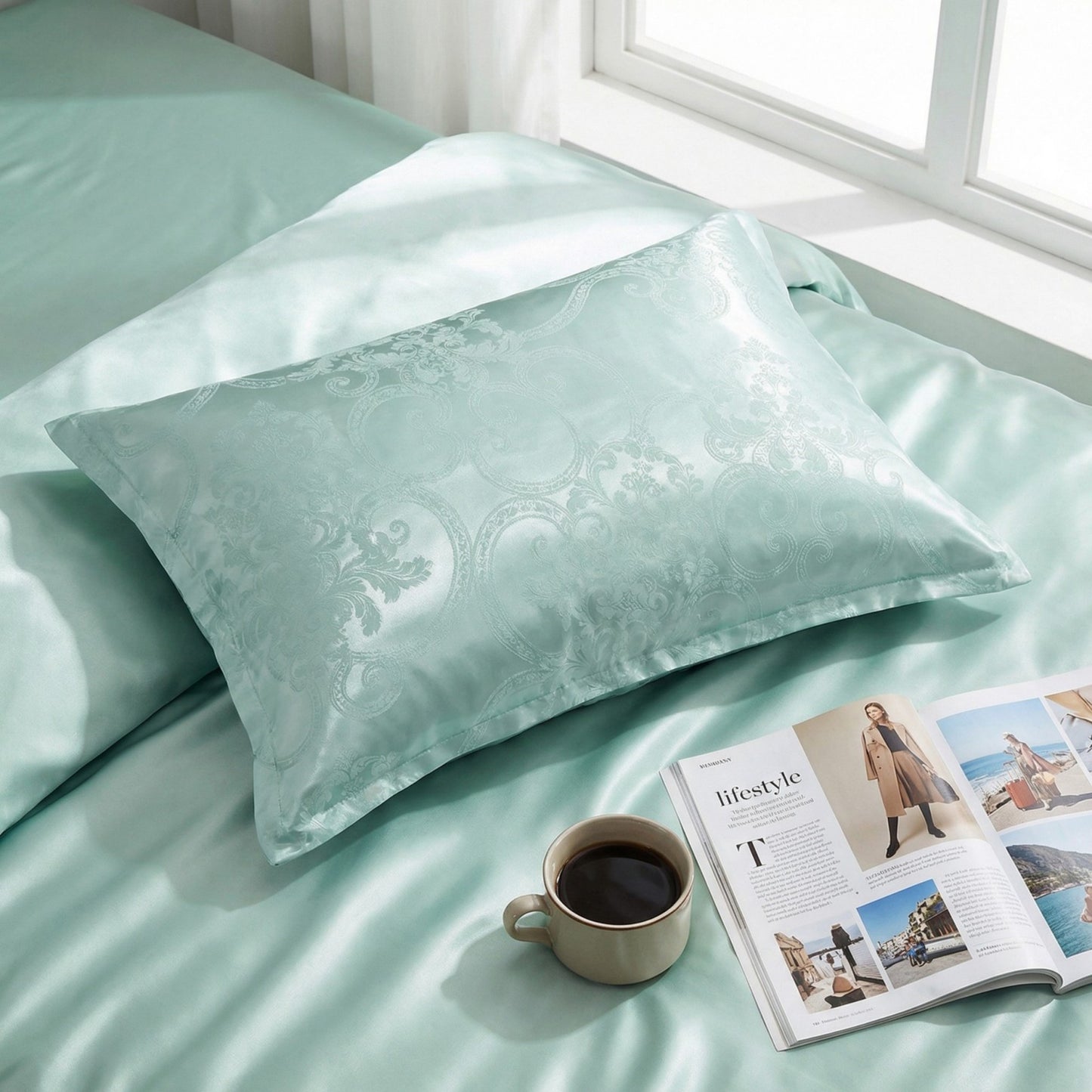 2-Pack Floral Print Pillowcases with Envelope Closure Decorative Sleep Cover Set 18.9x29in