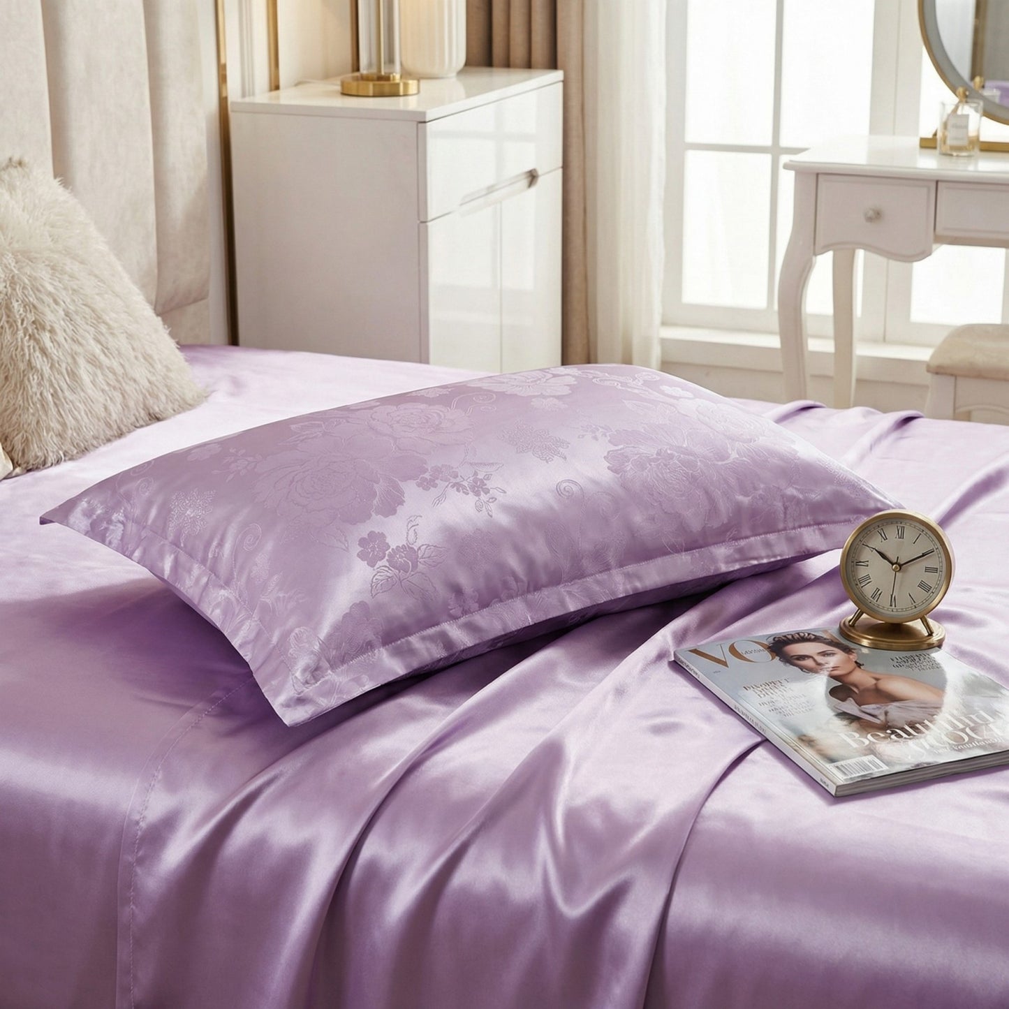 2-Pack Floral Print Pillowcases with Envelope Closure Decorative Sleep Cover Set 18.9x29in