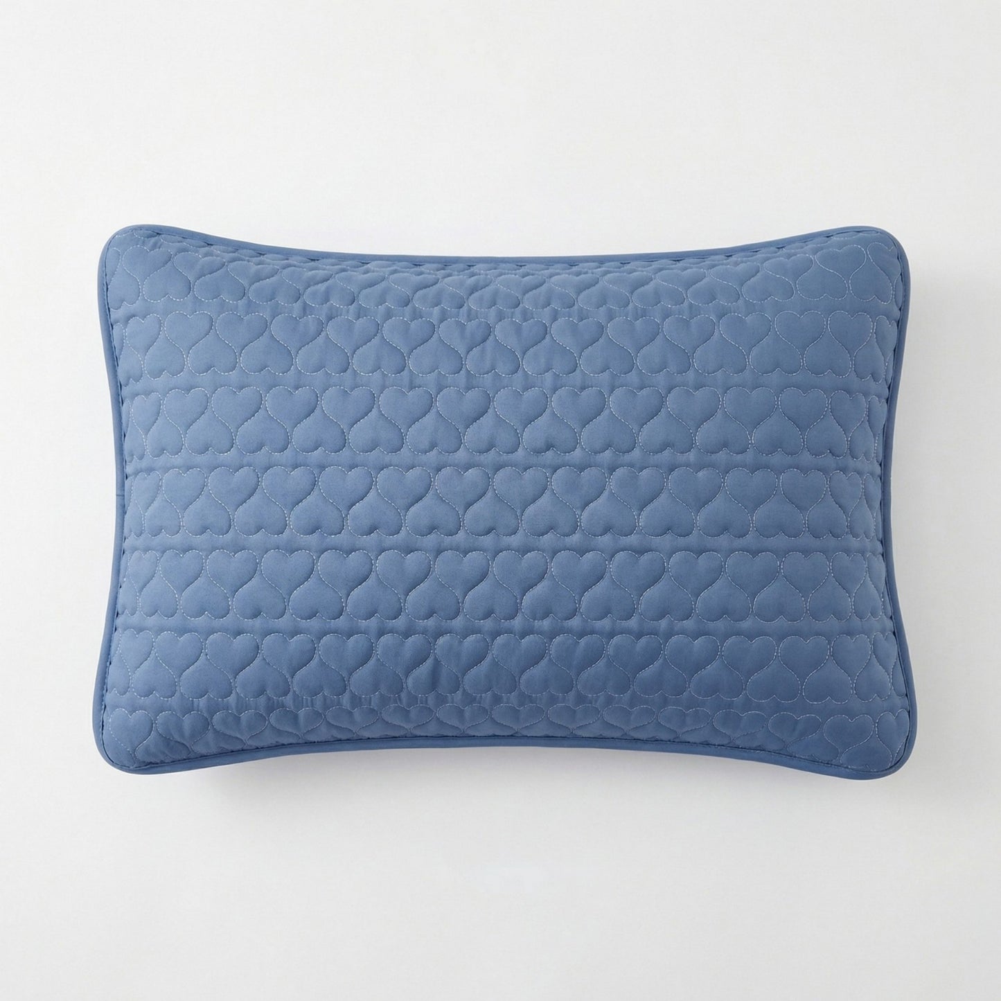2-Pack Heart Quilted Pillowcases with Envelope Closure Decorative Sleep Cover Set 18.9x29in