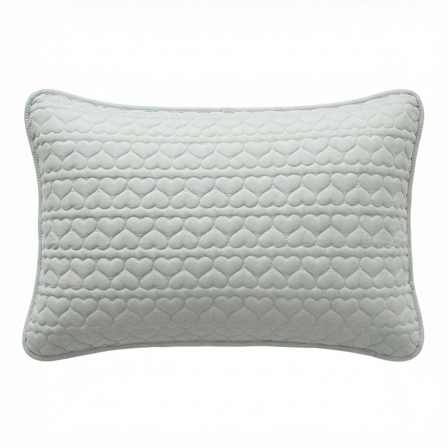 2-Pack Heart Quilted Pillowcases with Envelope Closure Decorative Sleep Cover Set 18.9x29in