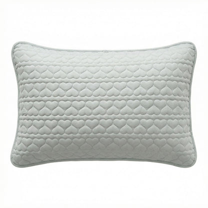 2-Pack Heart Quilted Pillowcases with Envelope Closure Decorative Sleep Cover Set 18.9x29in