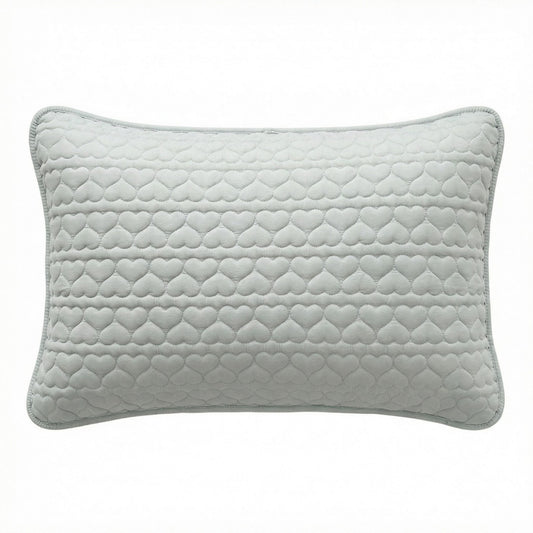 2-Pack Heart Quilted Pillowcases with Envelope Closure Decorative Sleep Cover Set 18.9x29in