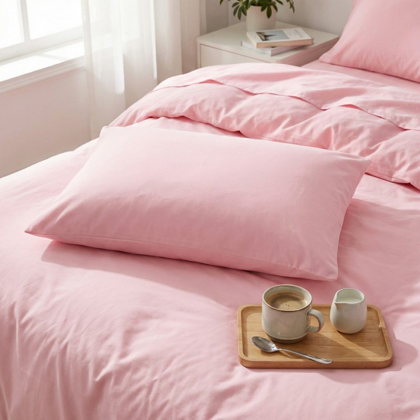 2-Pack Solid Color Pillowcases with Envelope Closure Decorative Sleep Cover Set 18.9x29in