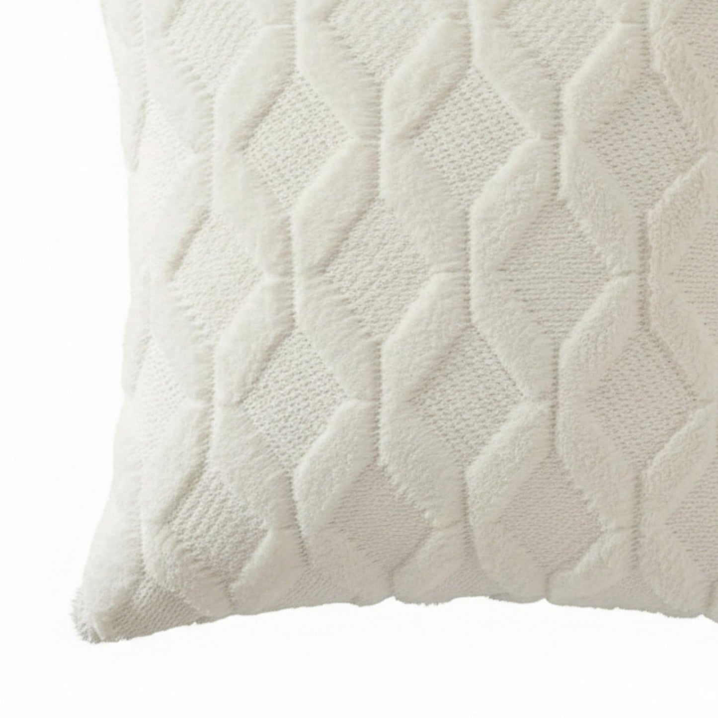 Cable Textured Pillow Cover Decorative Square Cushion Case Single Piece 17.7x17.7in