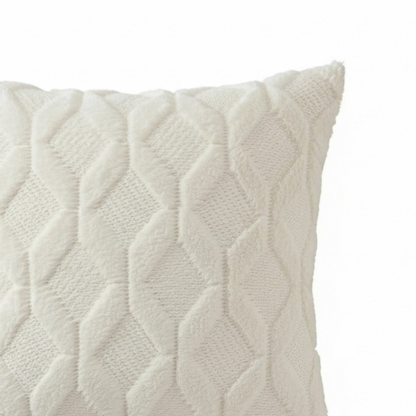 Cable Textured Pillow Cover Decorative Square Cushion Case Single Piece 17.7x17.7in