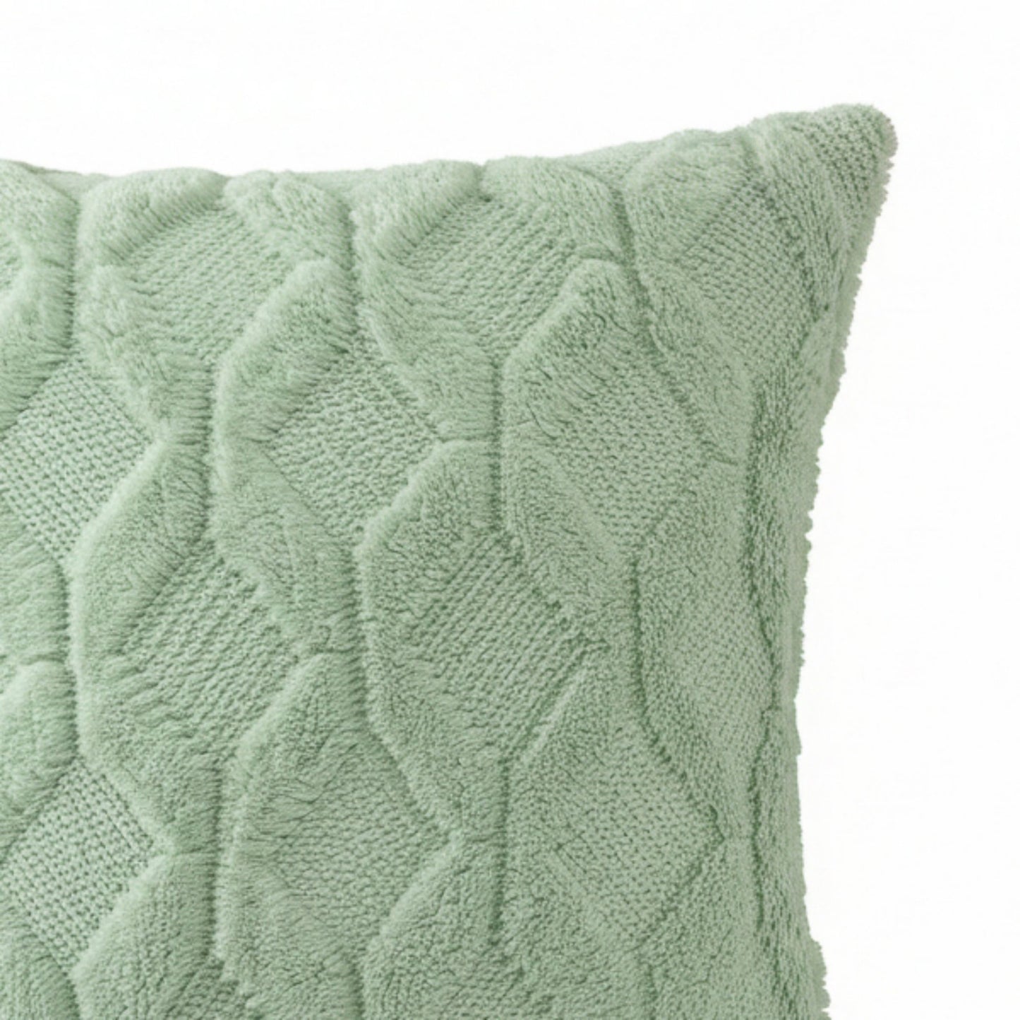 Cable Textured Pillow Cover Decorative Square Cushion Case Single Piece 17.7x17.7in