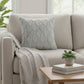 Cable Textured Pillow Cover Decorative Square Cushion Case Single Piece 17.7x17.7in